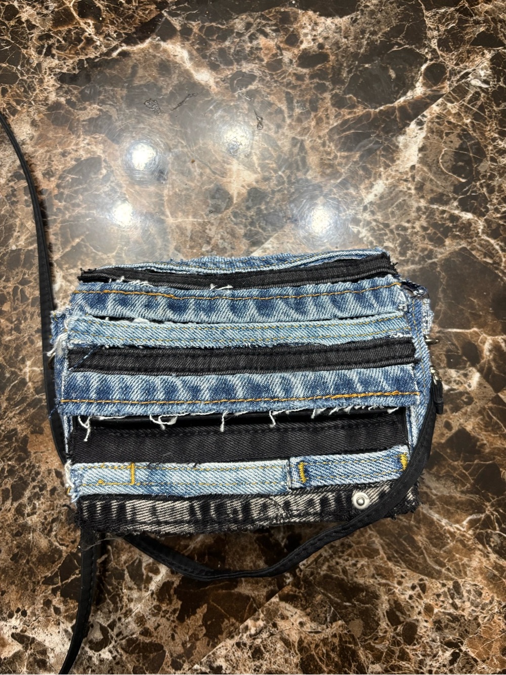 Custom Denim Patchwork Vintage Crossbody Fanny pack Bag